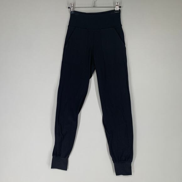 Lululemon Women Align Jogger 2 Black Pant Legging Pockets Stretch High Rise 27.5 - Picture 1 of 10